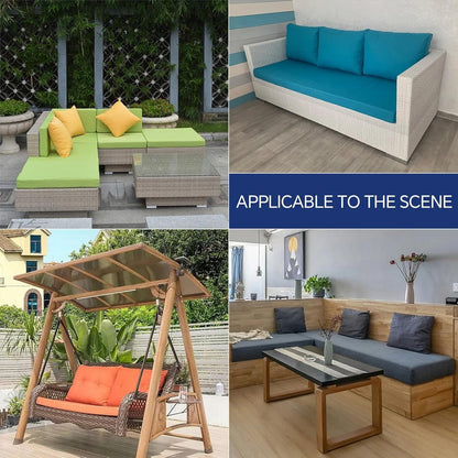 Custom Cushion Cover with Zipper, Seat Cushion Replacement Covers for Indoor Outdoor Furniture Bench/Window Seat/Chair/Sofa, Fabric and Color Options