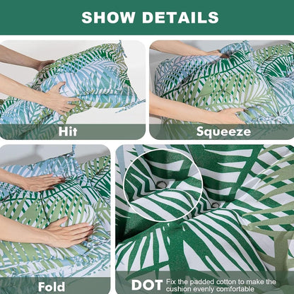 LUXUCURE Outdoor Swing Cushions with Backrest,Replacement Cushions for Patio Porch Garden Swing Chair,Waterproof Cushions For Outdoor Furniture Bench,2 or 3 Person Seat Cushions,39.4x39.4in