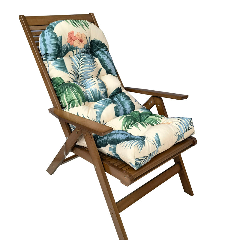 LUXUCURE Garden Chair Cushion - Waterproof, Fade-resistant, High Back Seat Pad for Indoor/Outdoor Patio Rocking Chair, Rattan Chair, Dark green