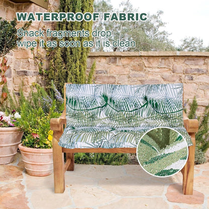 LUXUCURE Outdoor Swing Cushions with Backrest,Replacement Cushions for Patio Porch Garden Swing Chair,Waterproof Cushions For Outdoor Furniture Bench,2 or 3 Person Seat Cushions,39.4x39.4in